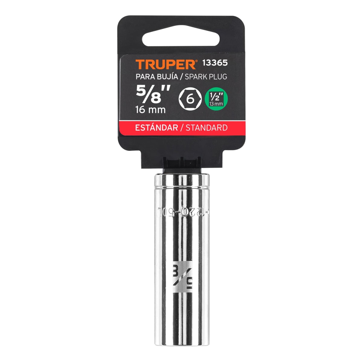 Dado tubular hexagonal encastre 1/2'' para bujía de 13/16'' Truper5