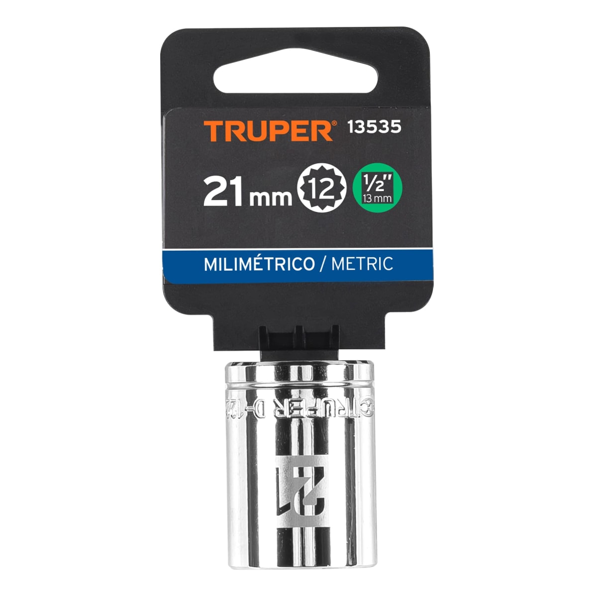 Dado poligonal encastre 1/2´´ de 21 mm, Truper4