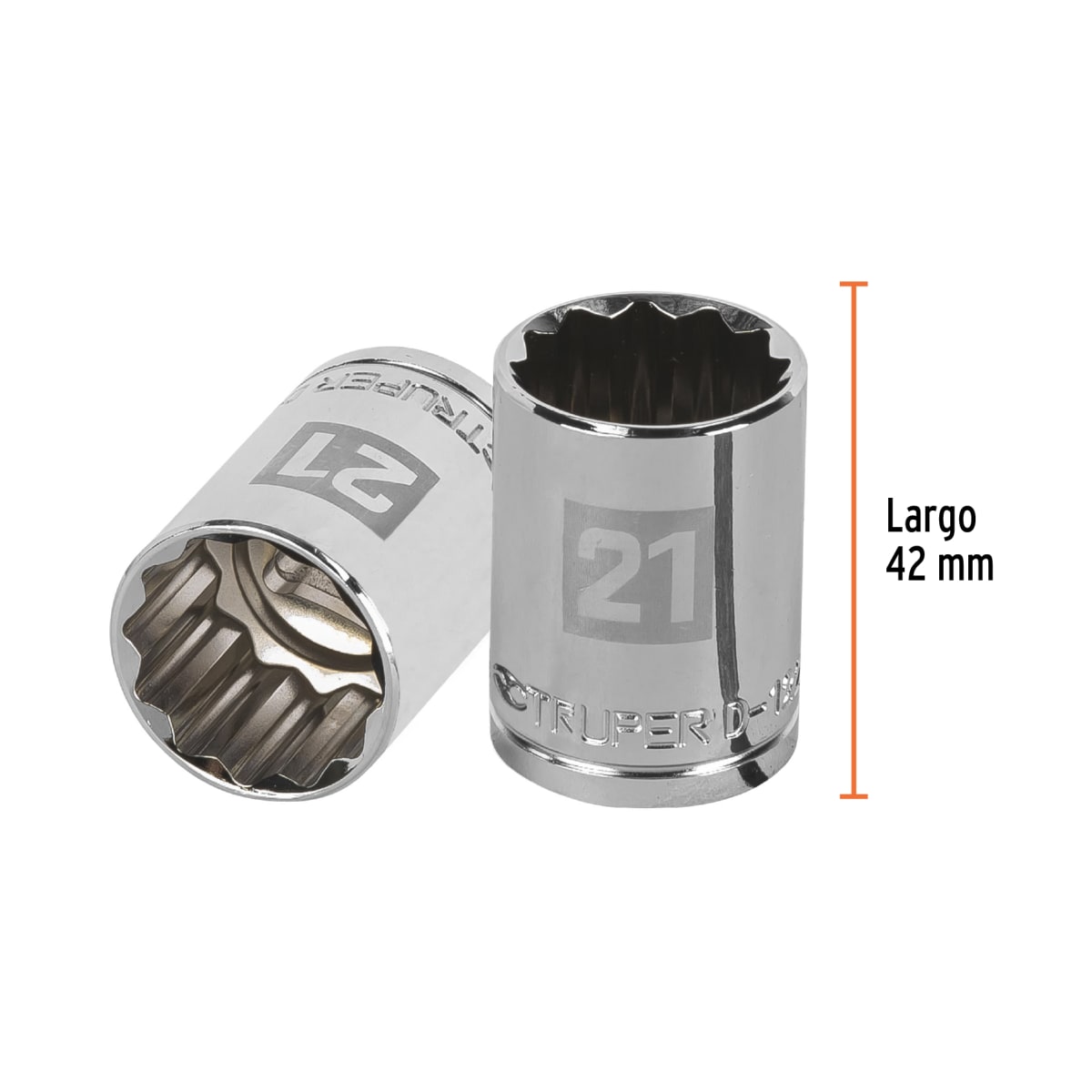 Dado poligonal encastre 1/2´´ de 21 mm, Truper3