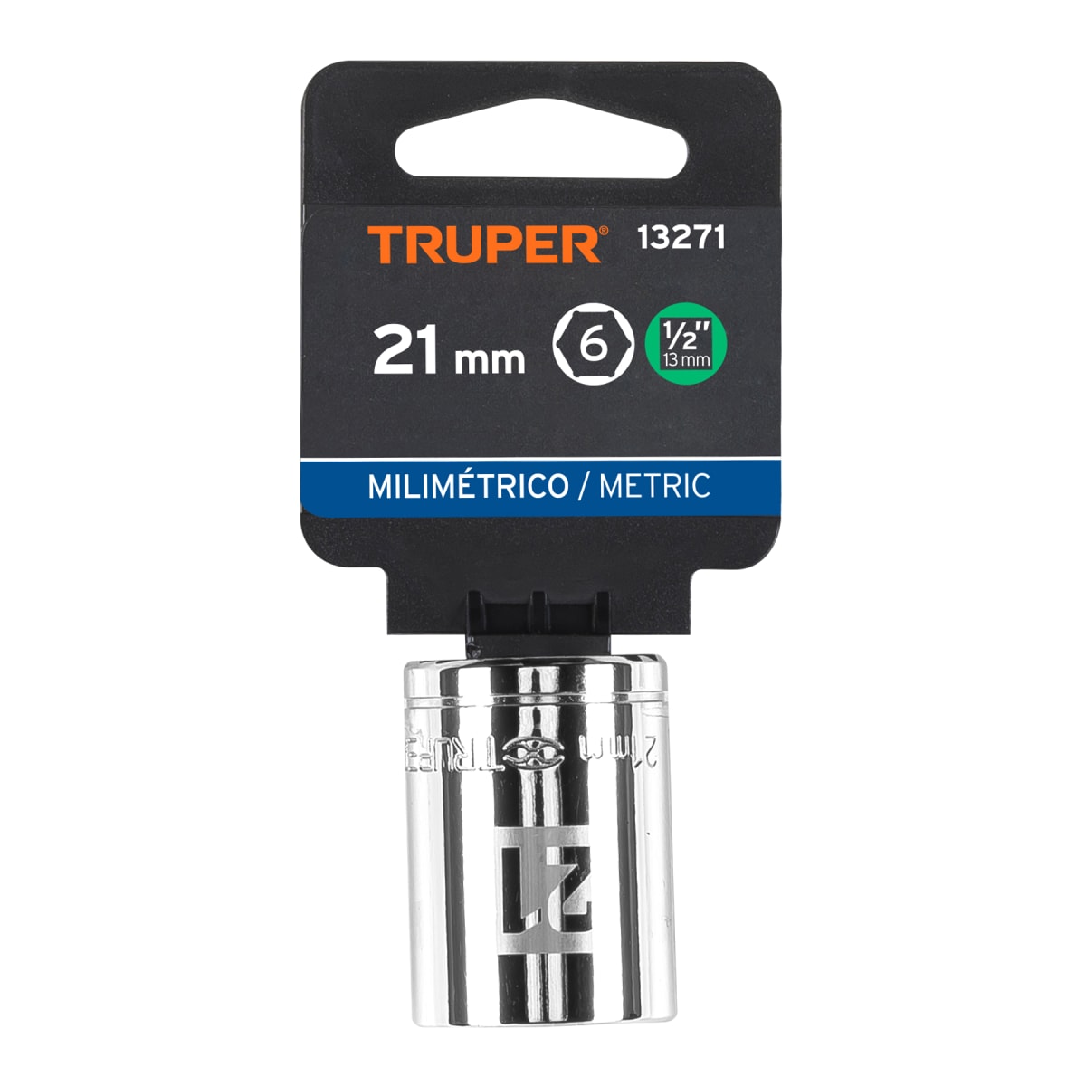 Dado hexagonal encastre 1/2'' de 21 mm. truper4