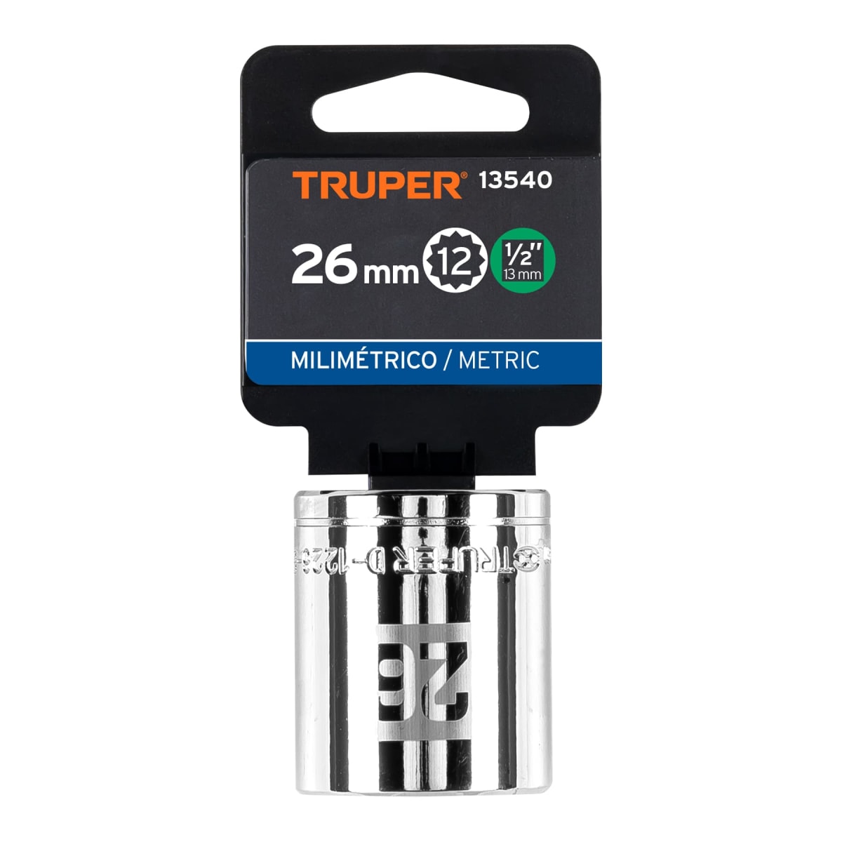 Dado poligonal encastre 1/2´´ de 26 mm, Truper4