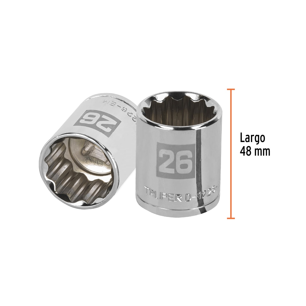 Dado poligonal encastre 1/2´´ de 26 mm, Truper3