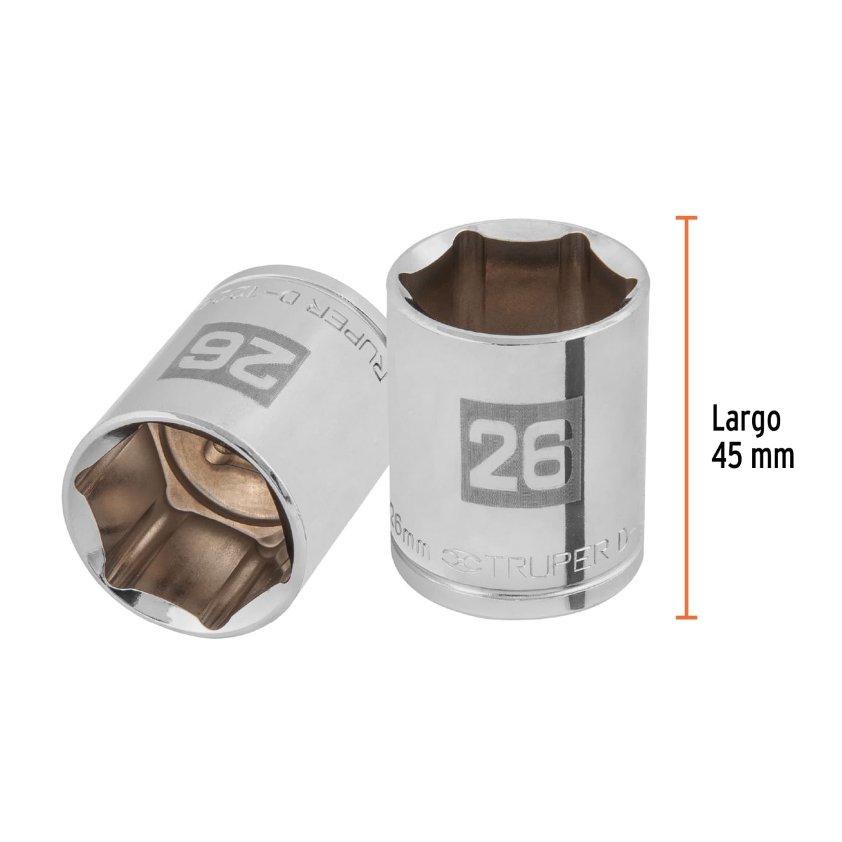 Dado hexagonal encastre 1/2'' de 26 mm. truper3