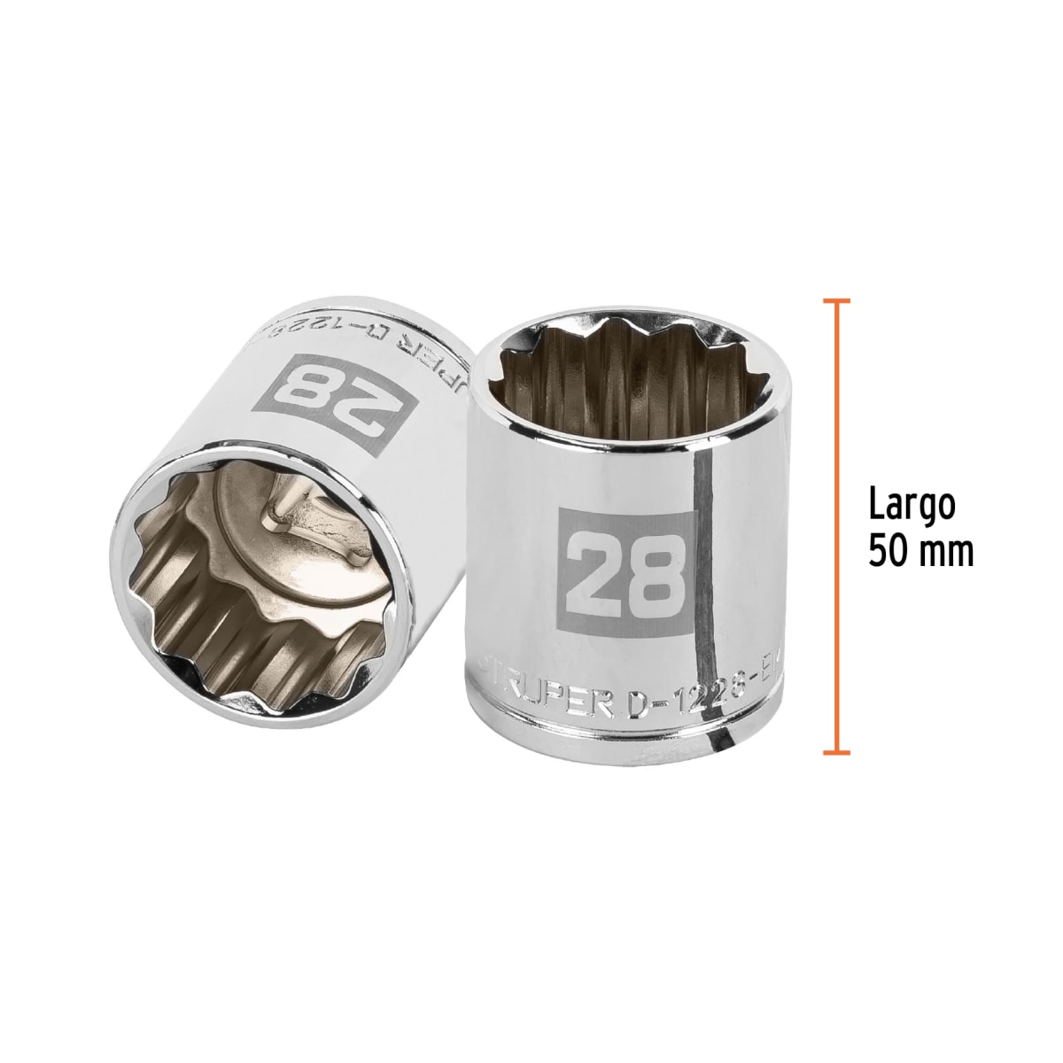 Dado poligonal encastre 1/2´´ de 28 mm, Truper3