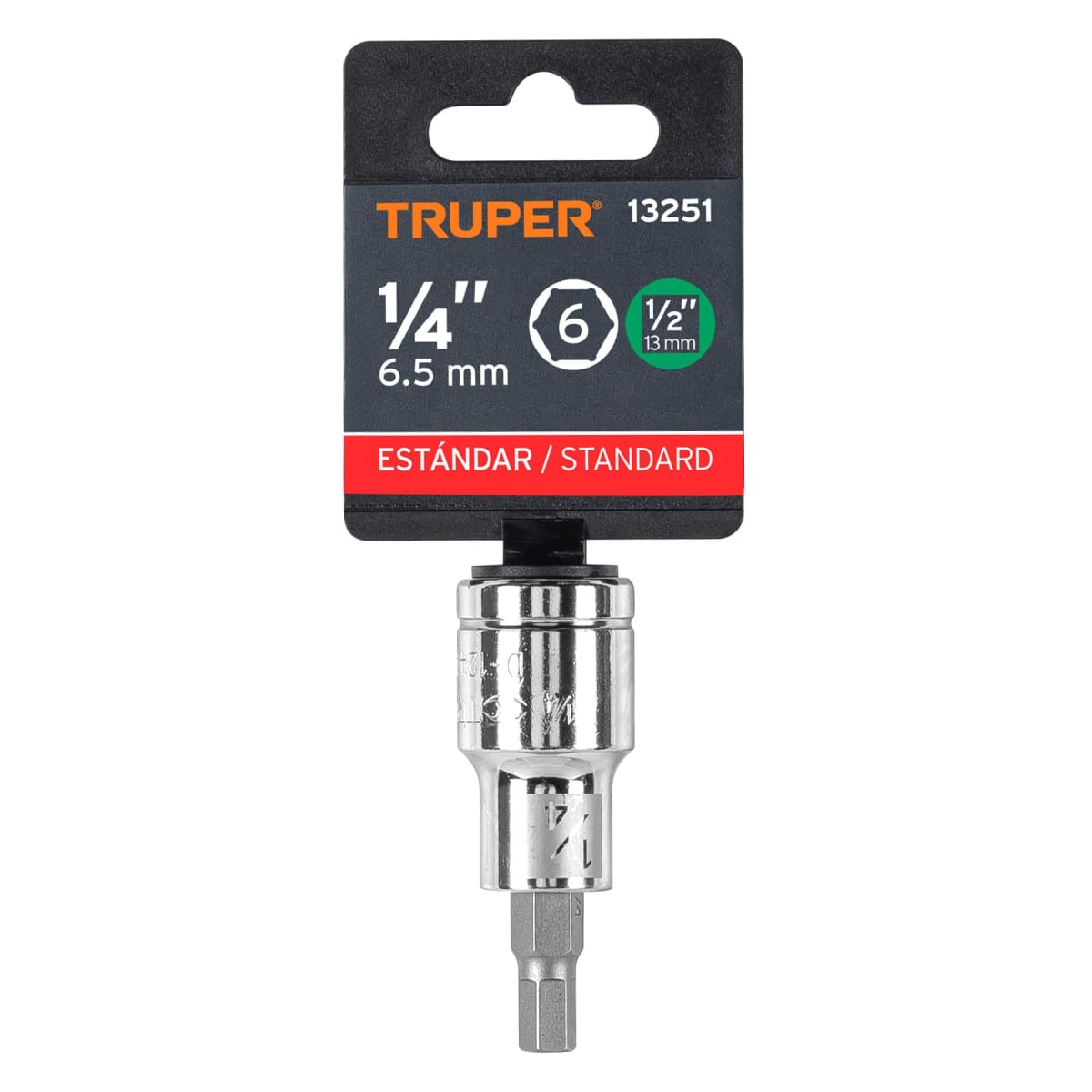 Dado de punta hexagonal encastre 1/2'' de 1/4'' Truper4
