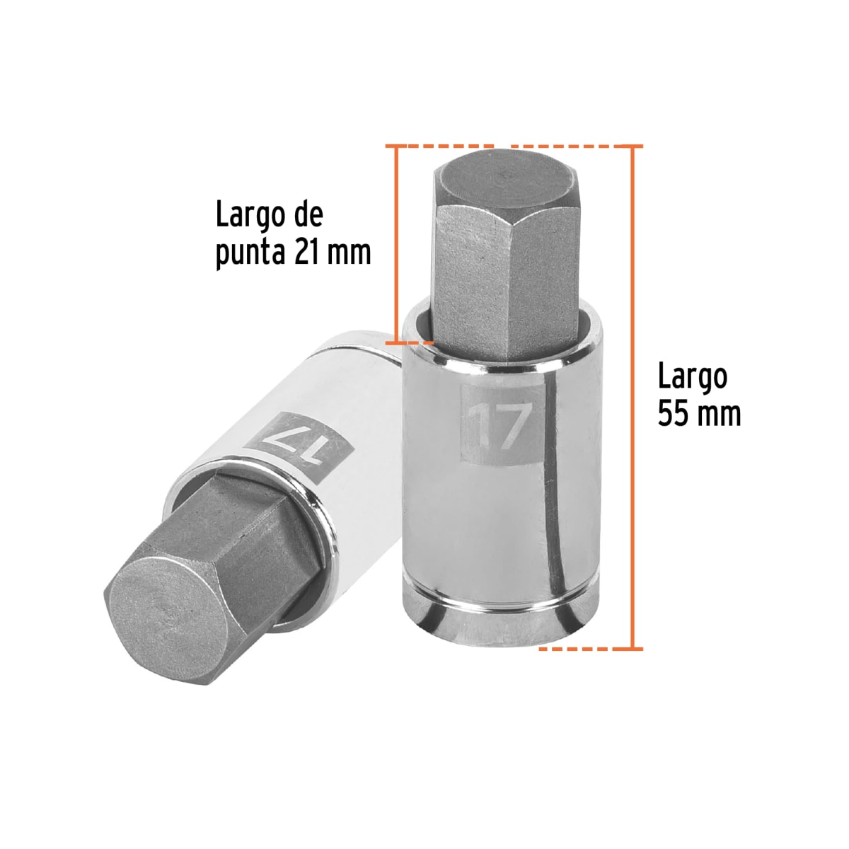 Dado de punta hexagonal encastre 1/2'' de 17 mm Truper3