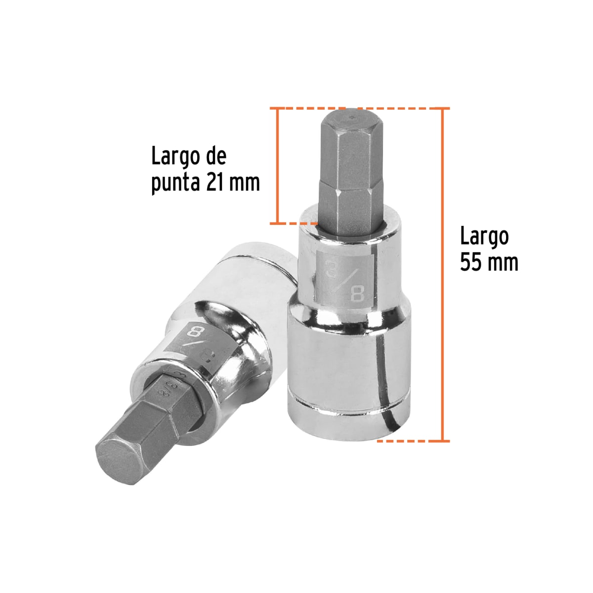Dado de punta hexagonal encastre 1/2'' de 3/8'' Truper3