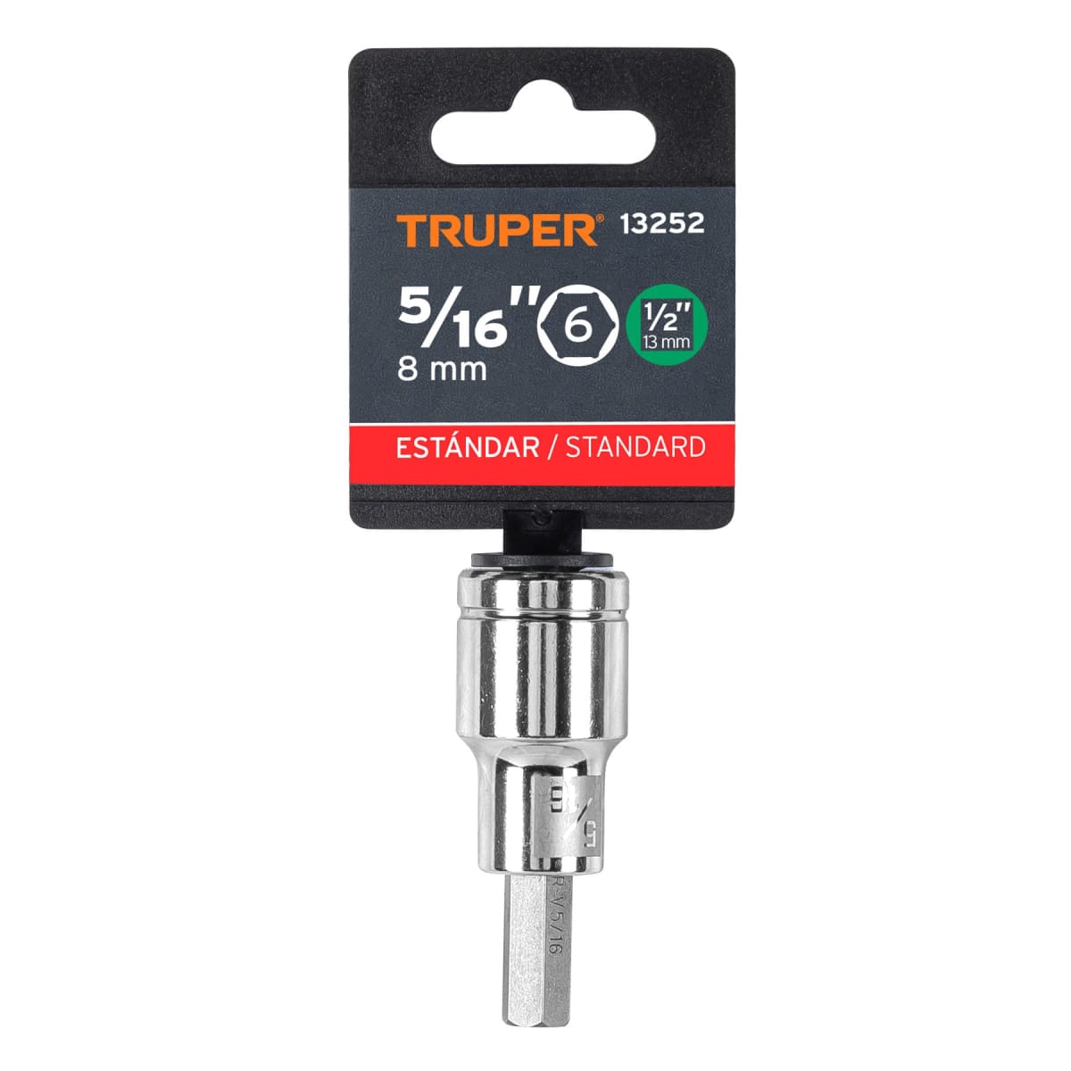 Dado de punta hexagonal encastre 1/2'' de 5/16'' Truper4