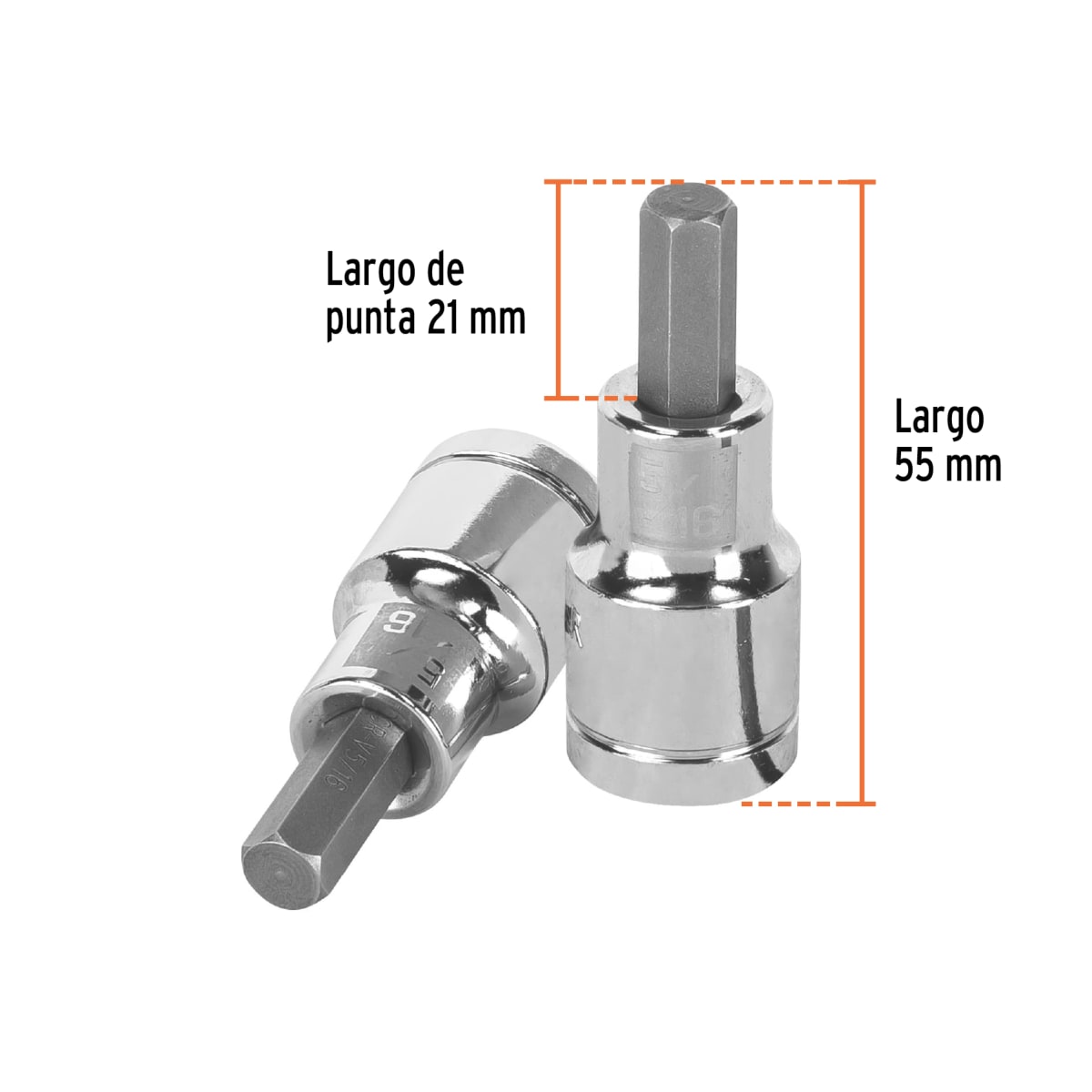 Dado de punta hexagonal encastre 1/2'' de 5/16'' Truper3