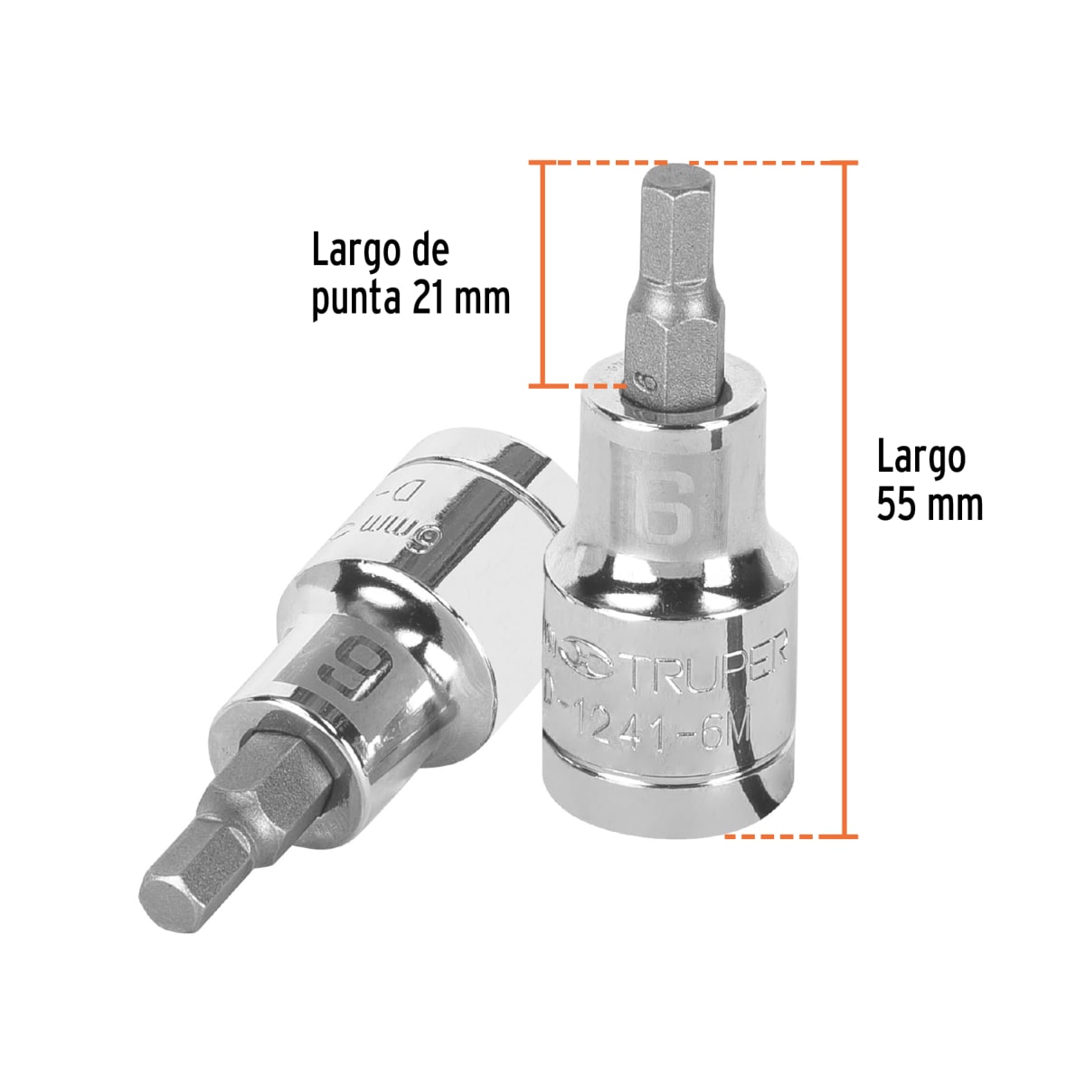 Dado de punta hexagonal encastre 1/2'' de 6 mm Truper3