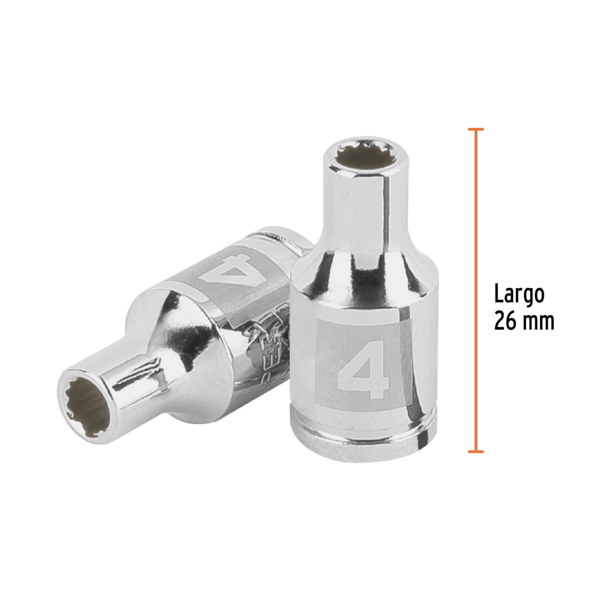 Dado poligonal encastre 1/4´´ de 4 mm, Truper3