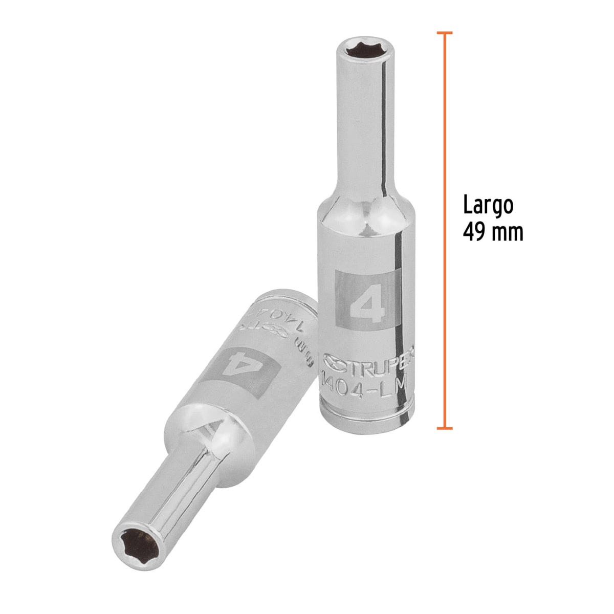 Dado tubular hexagonal encastre 1/4´´ de 4 mm, Truper3