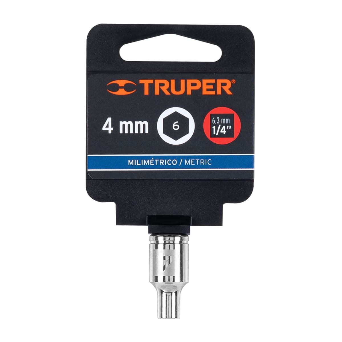 Dado hexagonal encastre 1/4'' de 4 mm. truper4