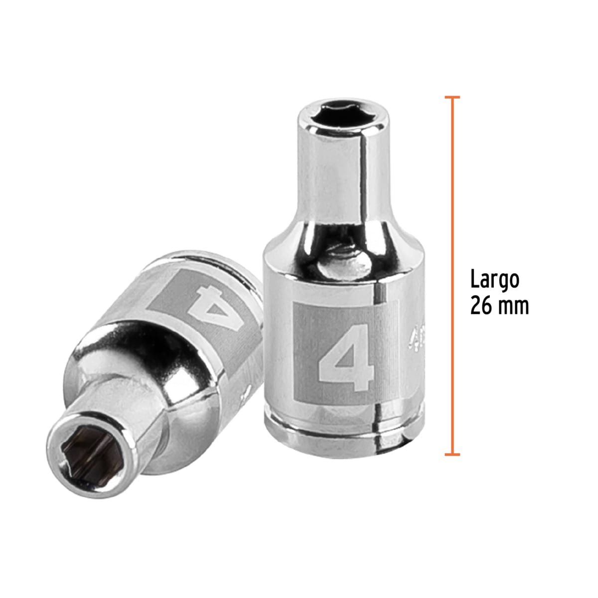 Dado hexagonal encastre 1/4'' de 4 mm. truper3