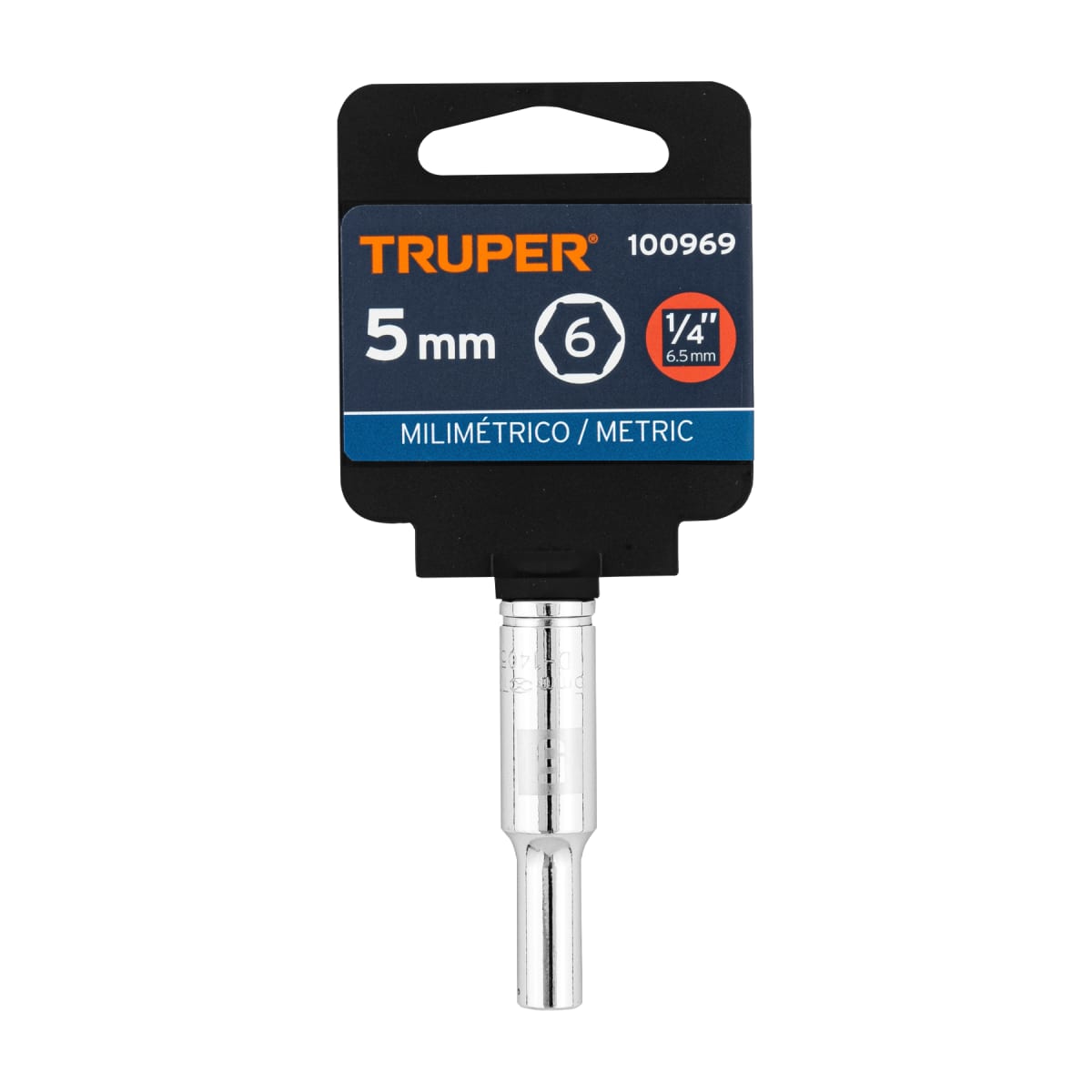 Dado tubular hexagonal encastre 1/4´´ de 5 mm, Truper4