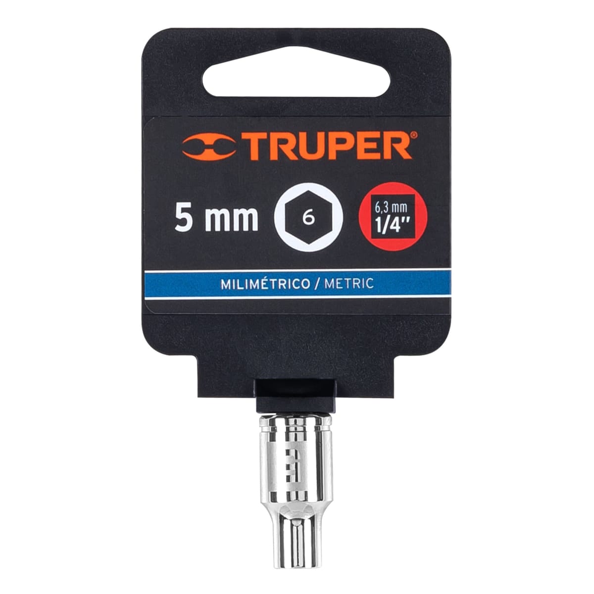 Dado hexagonal encastre 1/4'' de 5 mm. truper4