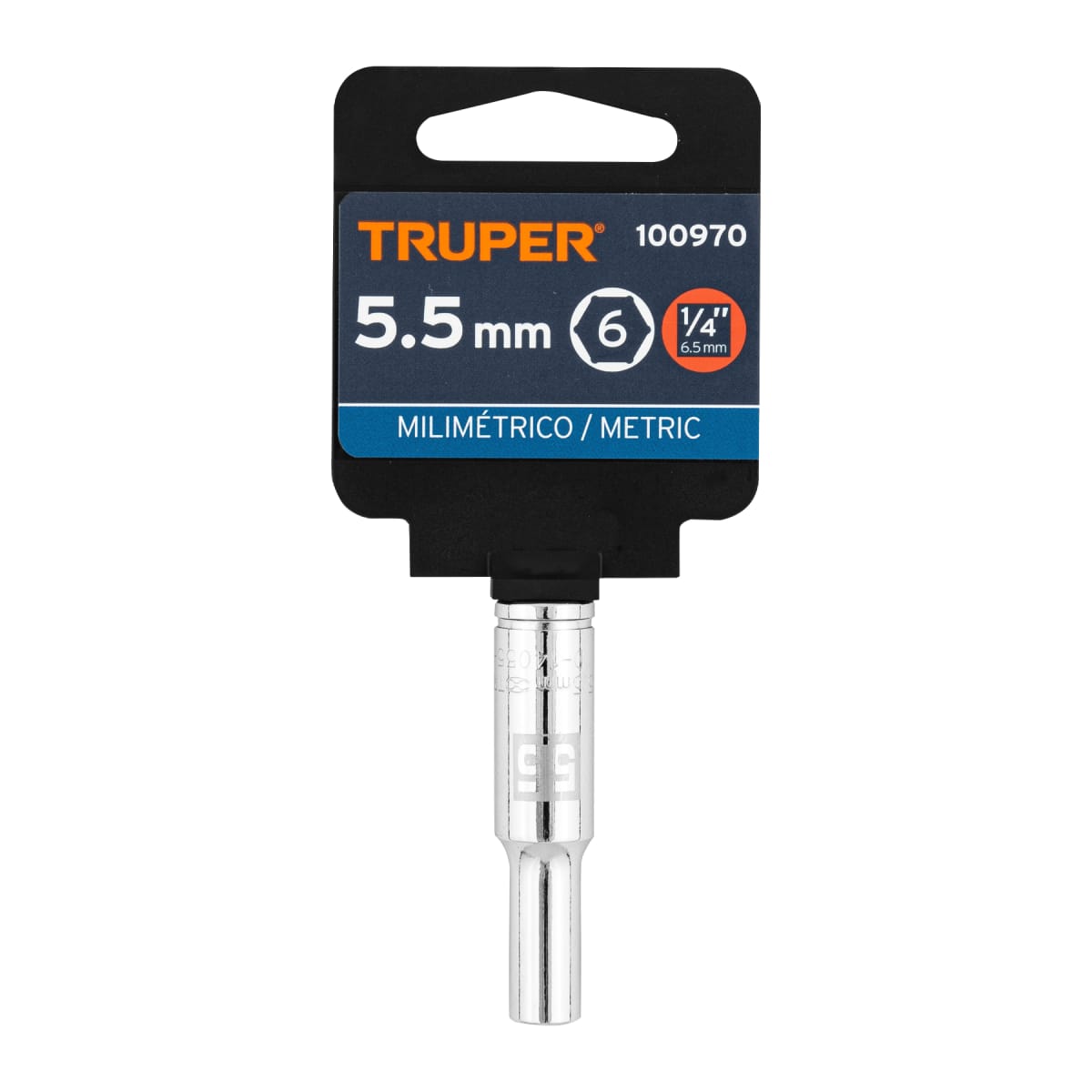 Dado tubular hexagonal encastre 1/4´´ de 5.5 mm, Truper4