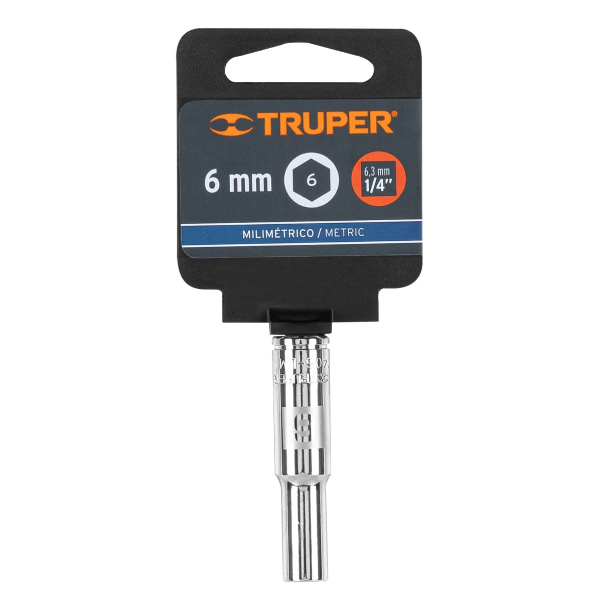 Dado tubular hexagonal encastre 1/4´´ de 6 mm, Truper4