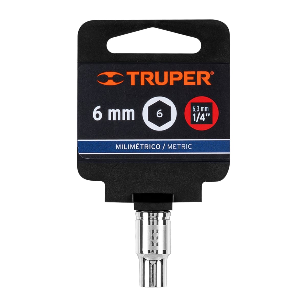 Dado hexagonal encastre 1/4'' de 6 mm. truper4