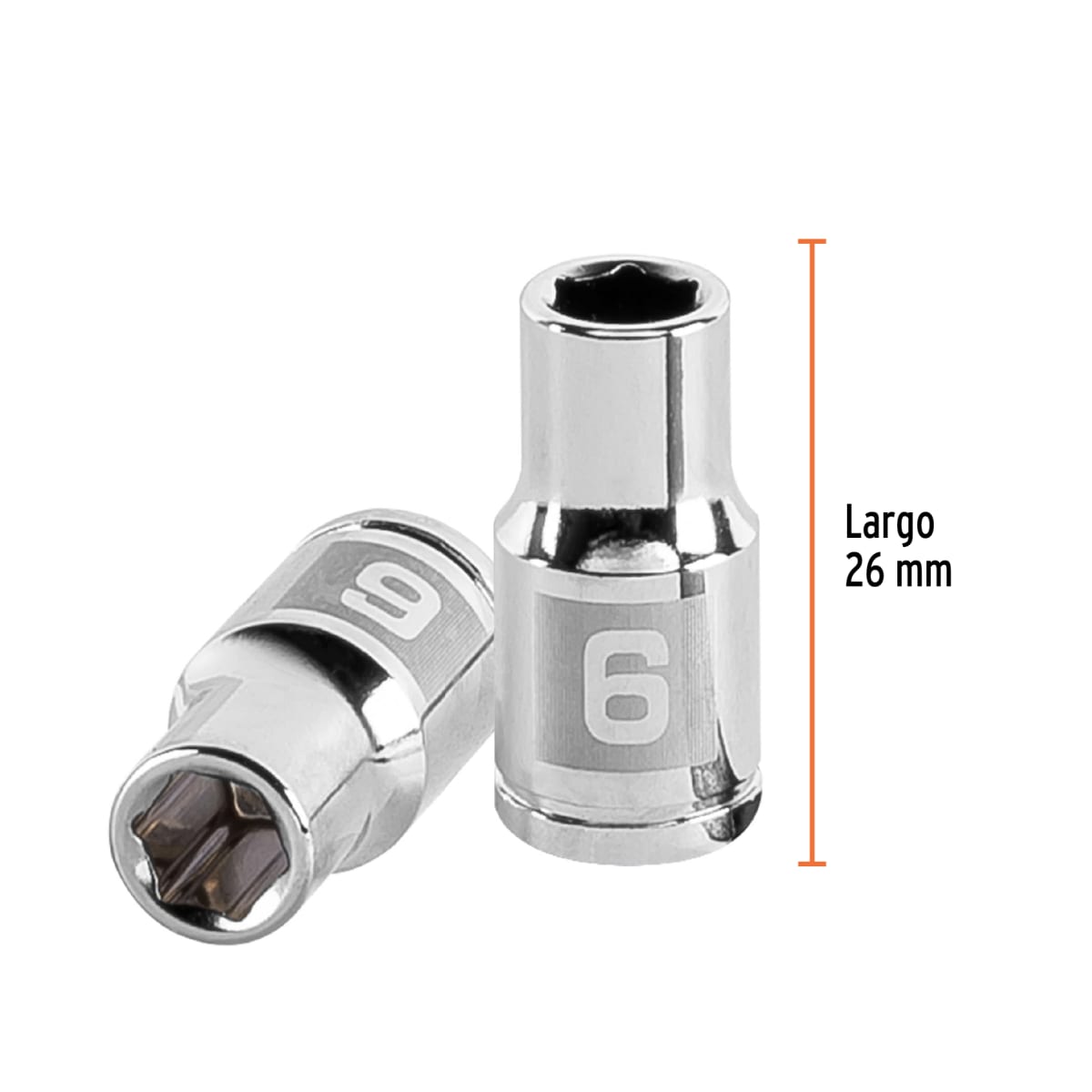 Dado hexagonal encastre 1/4'' de 6 mm. truper3