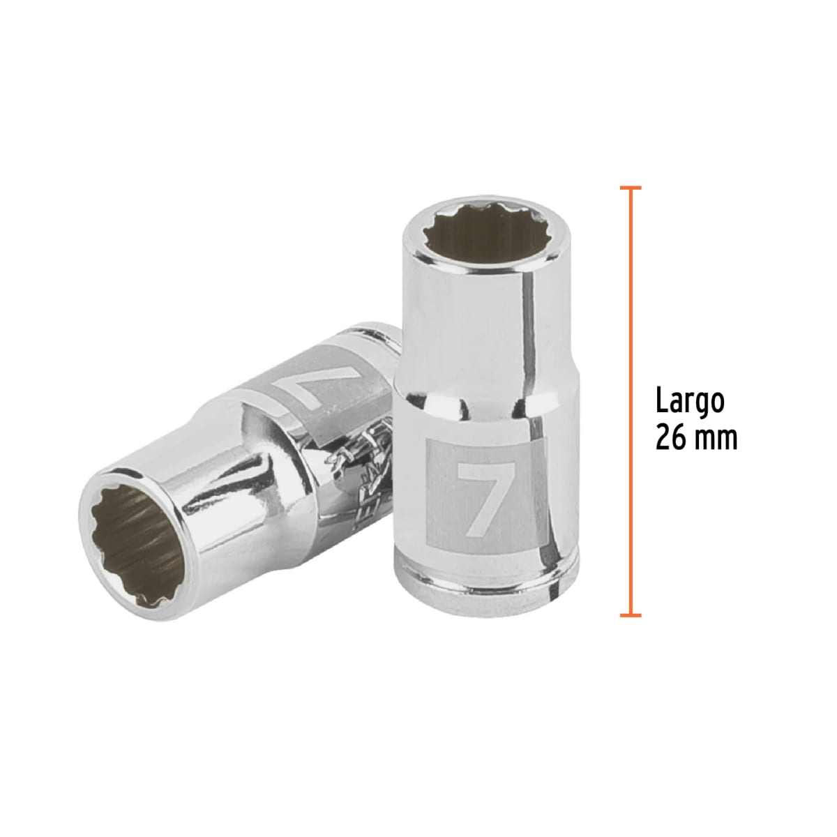 Dado poligonal encastre 1/4´´ de 7 mm, Truper3