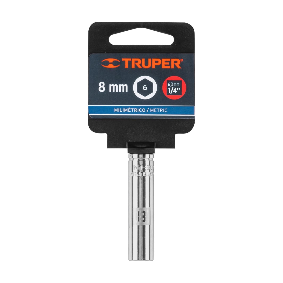 Dado tubular hexagonal encastre 1/4´´ de 8 mm, Truper4