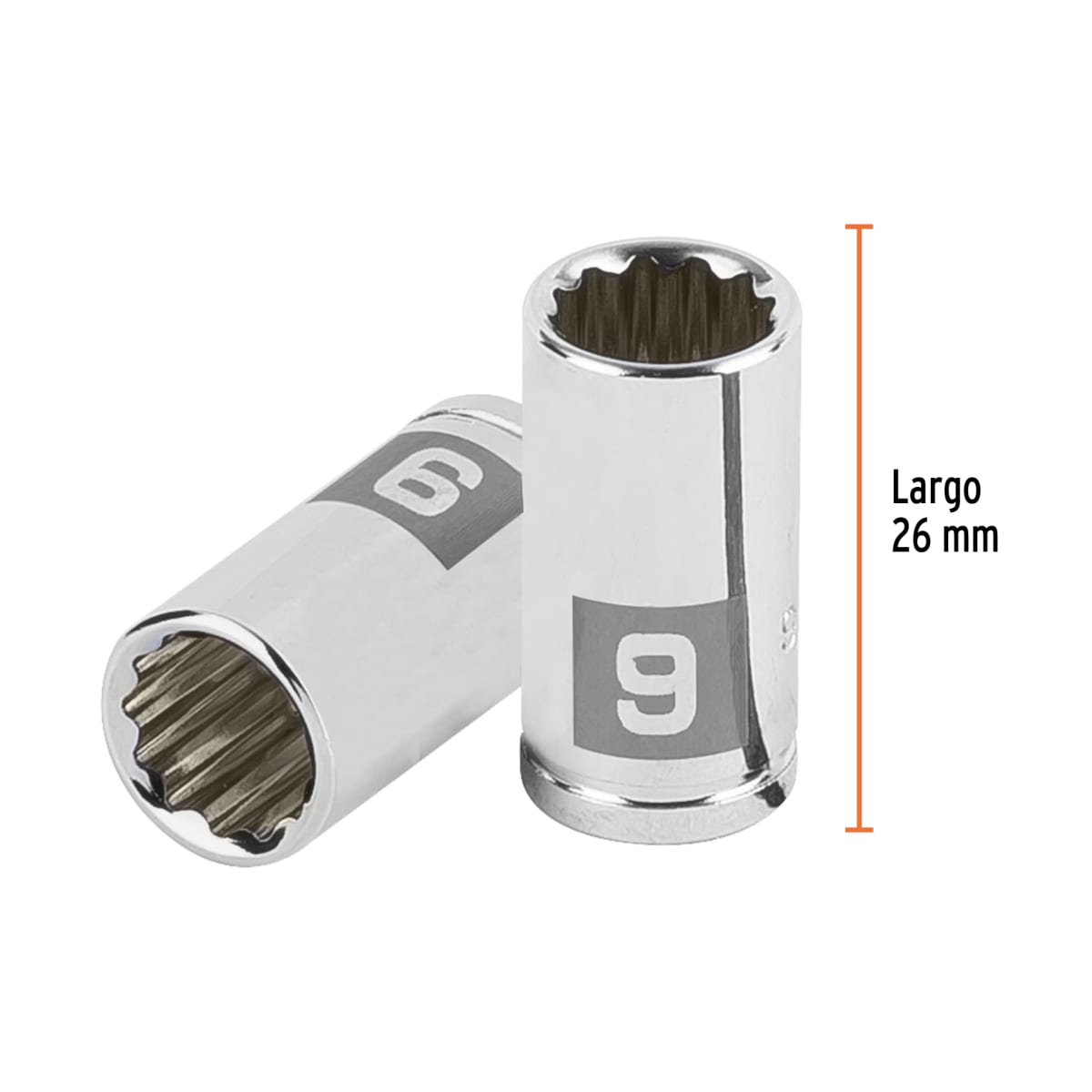 Dado poligonal encastre 1/4´´ de 9 mm, Truper3