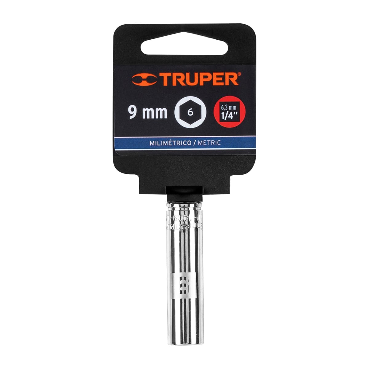 Dado tubular hexagonal encastre 1/4´´ de 9 mm, Truper4