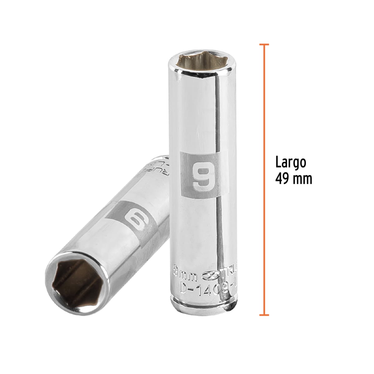 Dado tubular hexagonal encastre 1/4´´ de 9 mm, Truper3