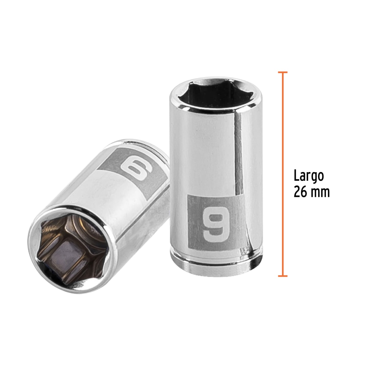 Dado hexagonal encastre 1/4'' de 9 mm. truper3