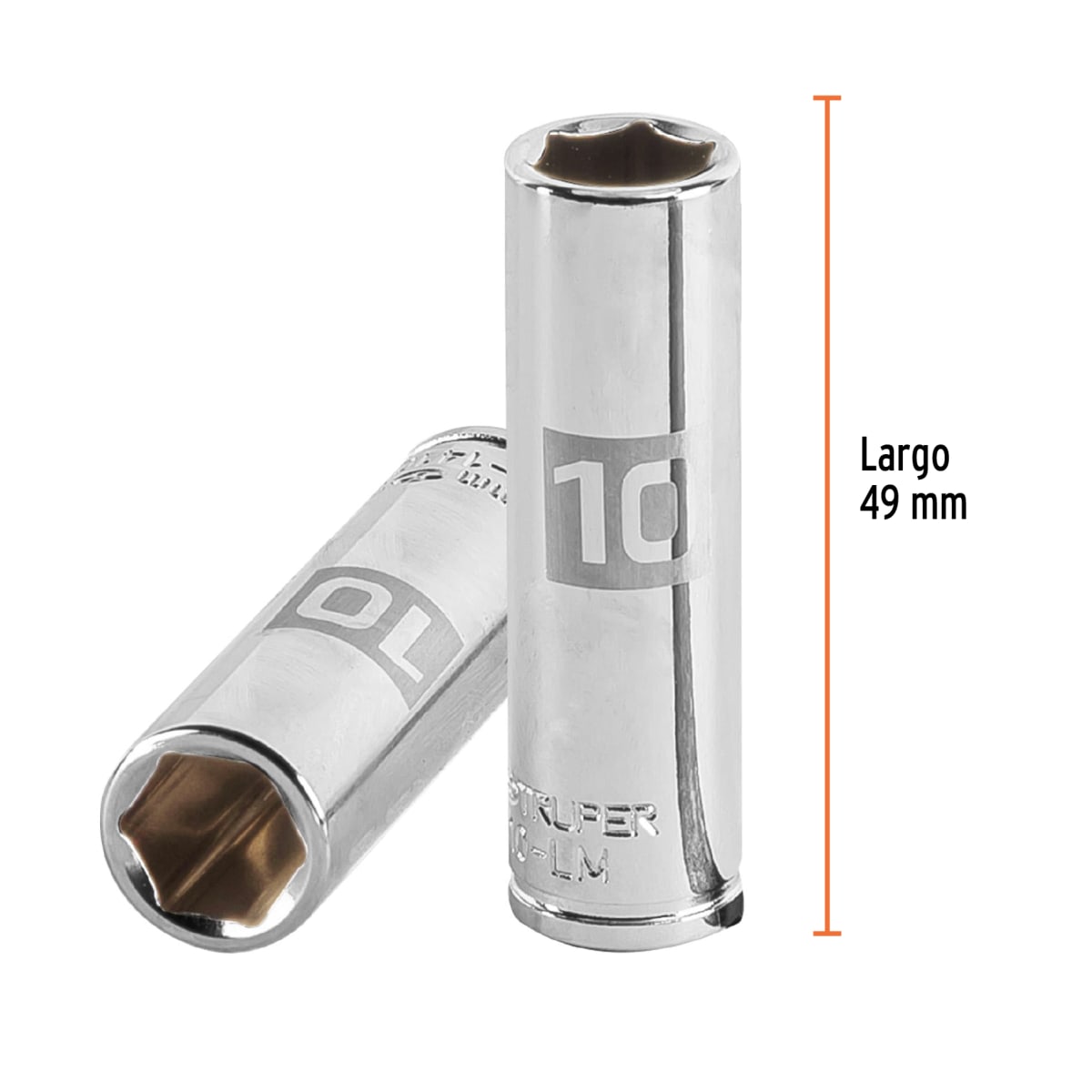 Dado tubular hexagonal encastre 1/4'' de 10 mm Truper3