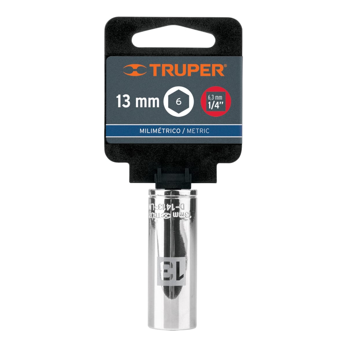 Dado tubular hexagonal encastre 1/4'' de 13 mm Truper4