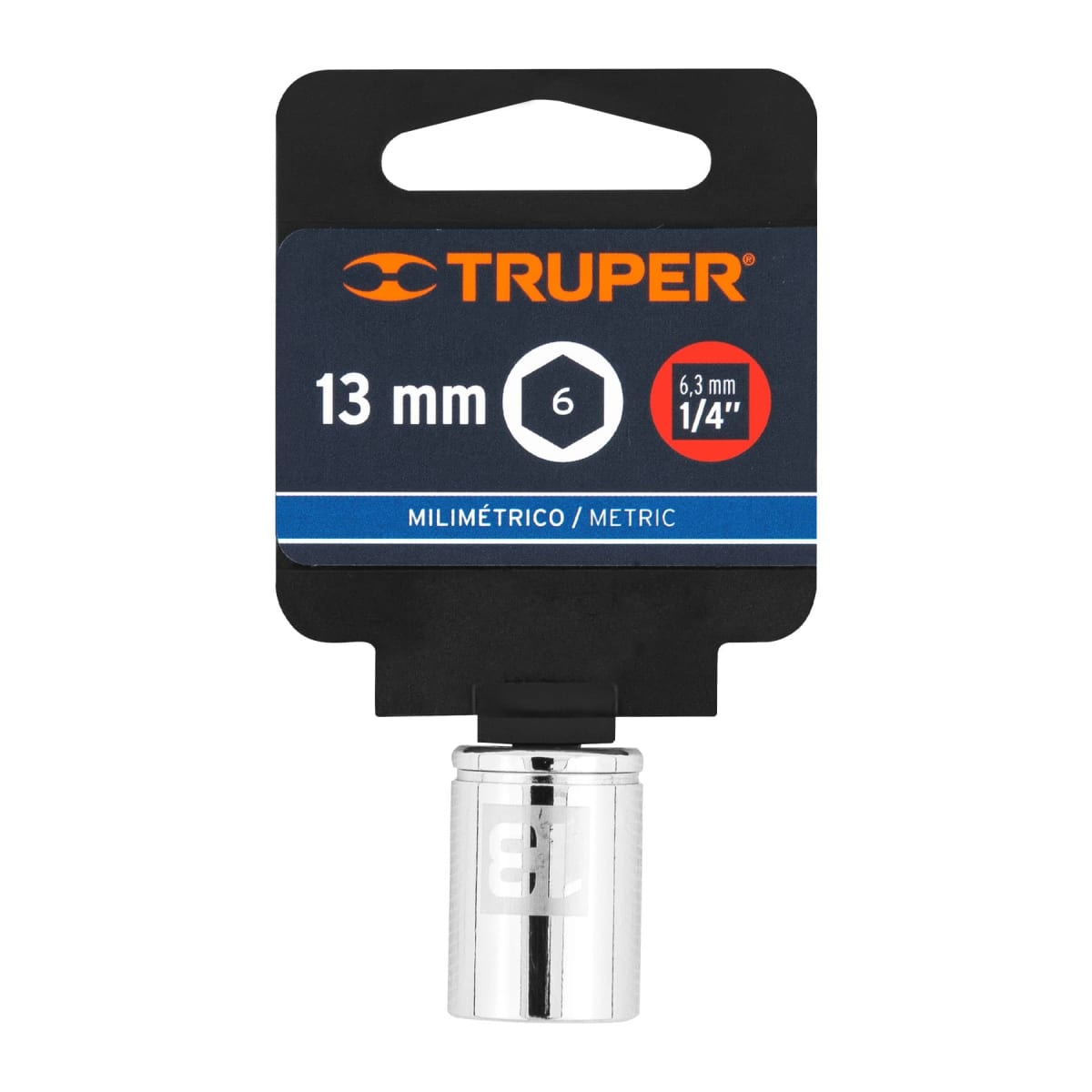 Dado hexagonal encastre 1/4'' de 13 mm. truper4