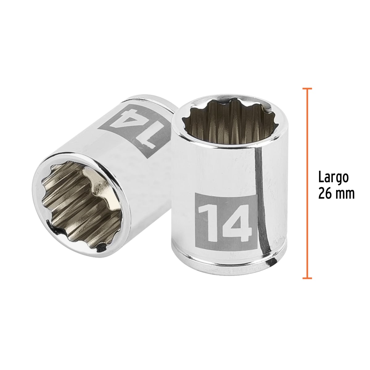 Dado poligonal encastre 1/4'' de 14 mm Truper3