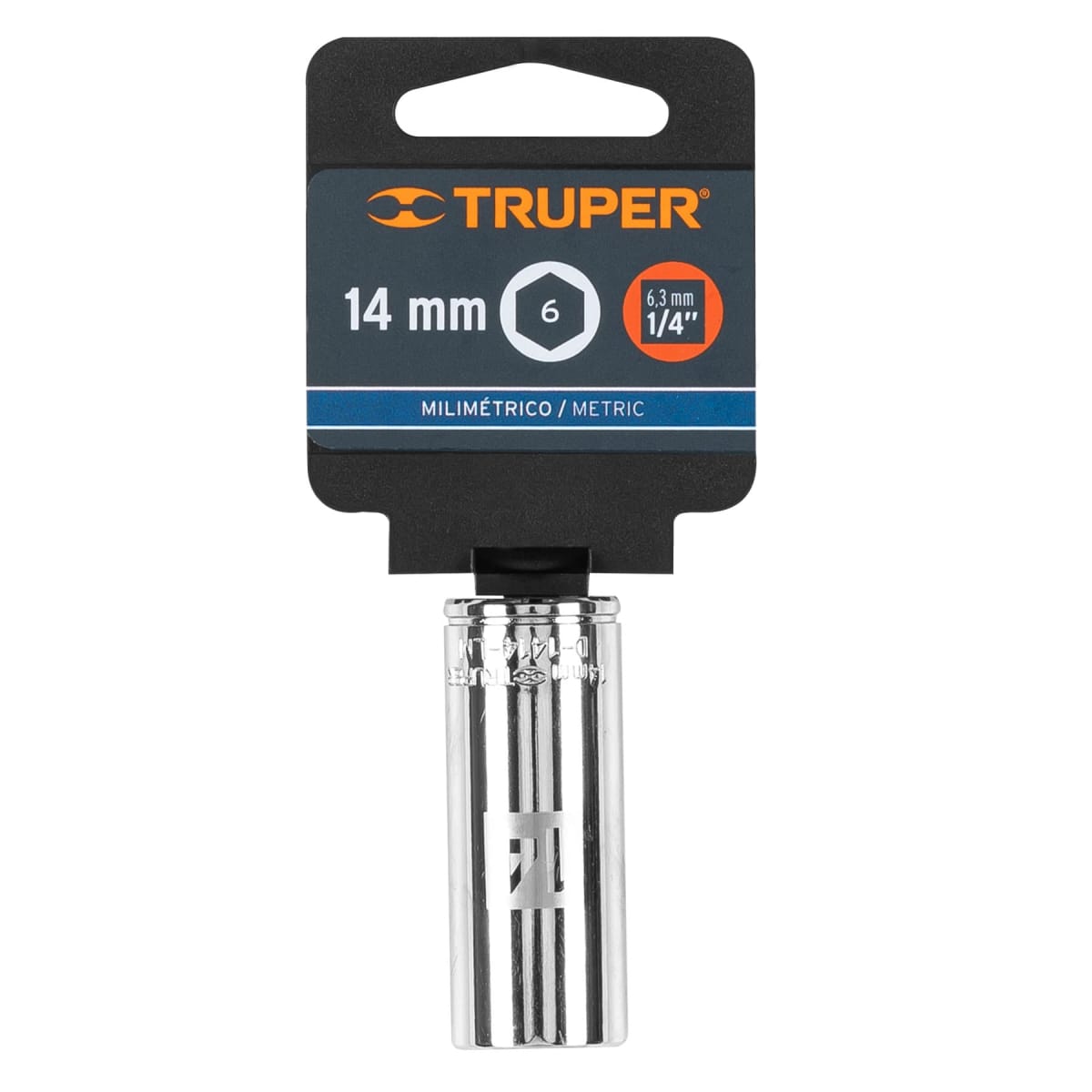 Dado tubular hexagonal encastre 1/4'' de 14 mm Truper4