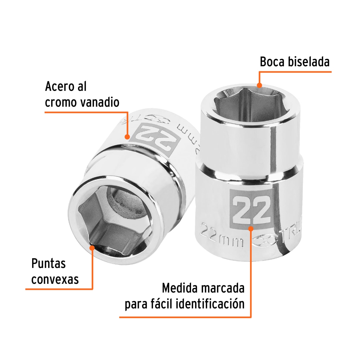 Dado hexagonal encastre 3/4´´ de 22 mm, Truper2