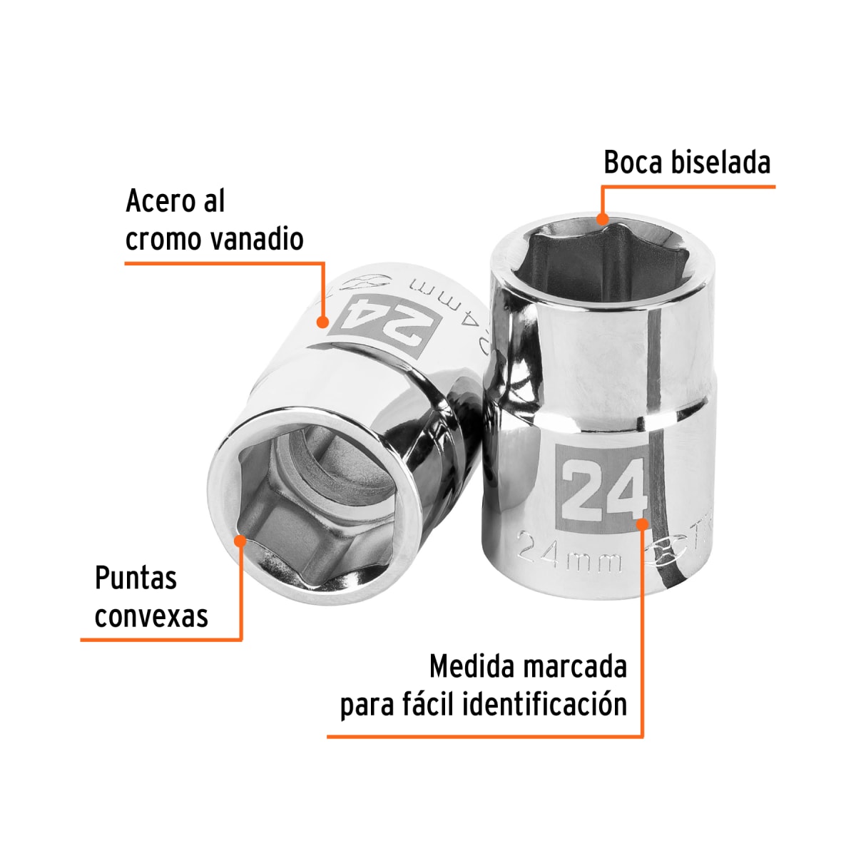 Dado hexagonal encastre 3/4´´ de 24 mm, Truper2