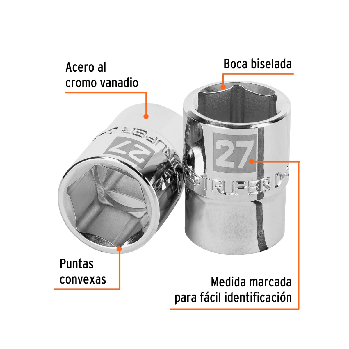 Dado hexagonal encastre 3/4'' de 27 mm Truper2