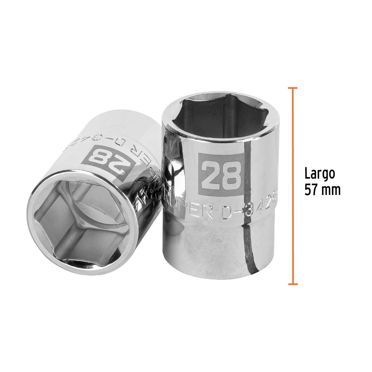 Dado hexagonal encastre 3/4´´ de 28 mm, Truper3