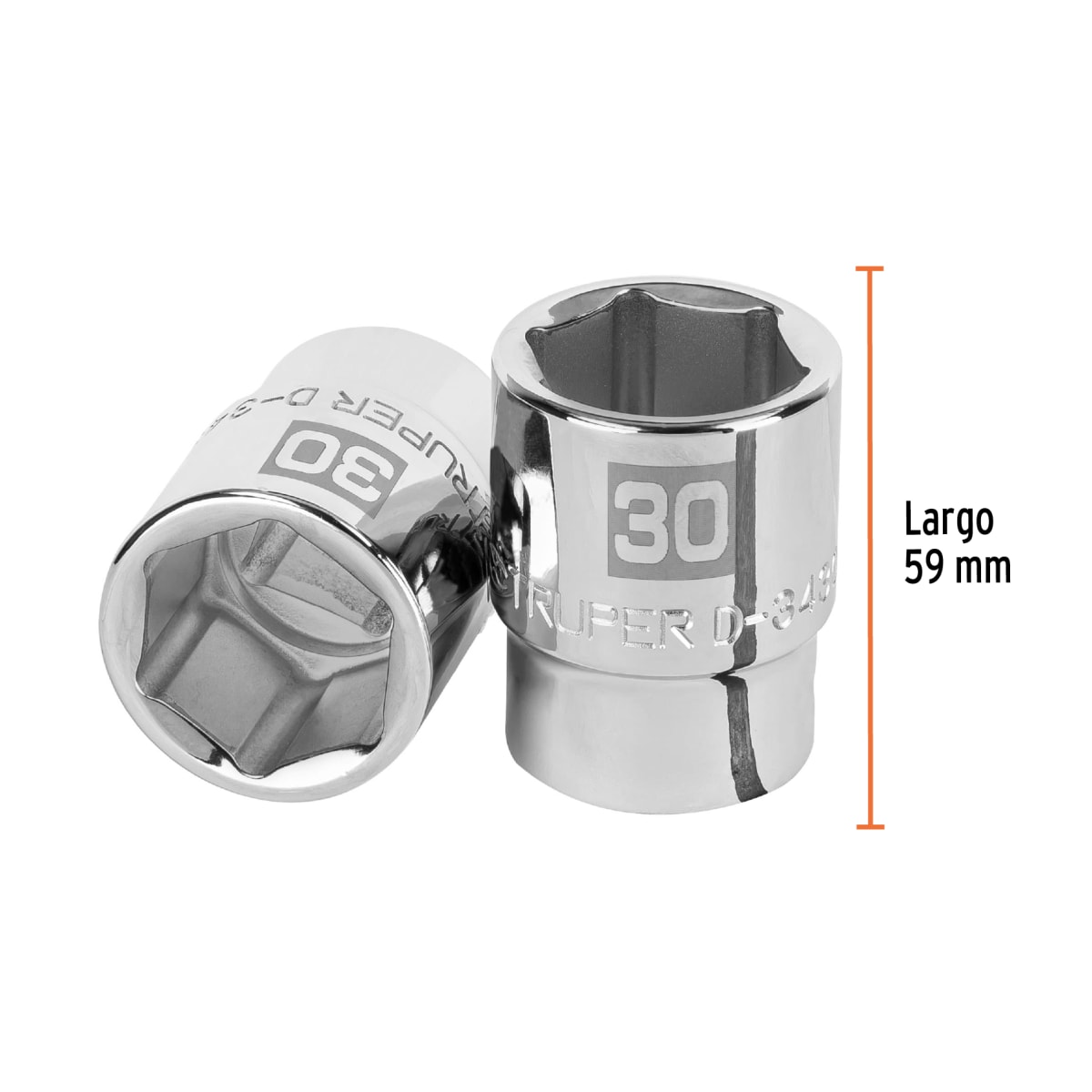 Dado hexagonal encastre 3/4´´ de 30 mm, Truper3