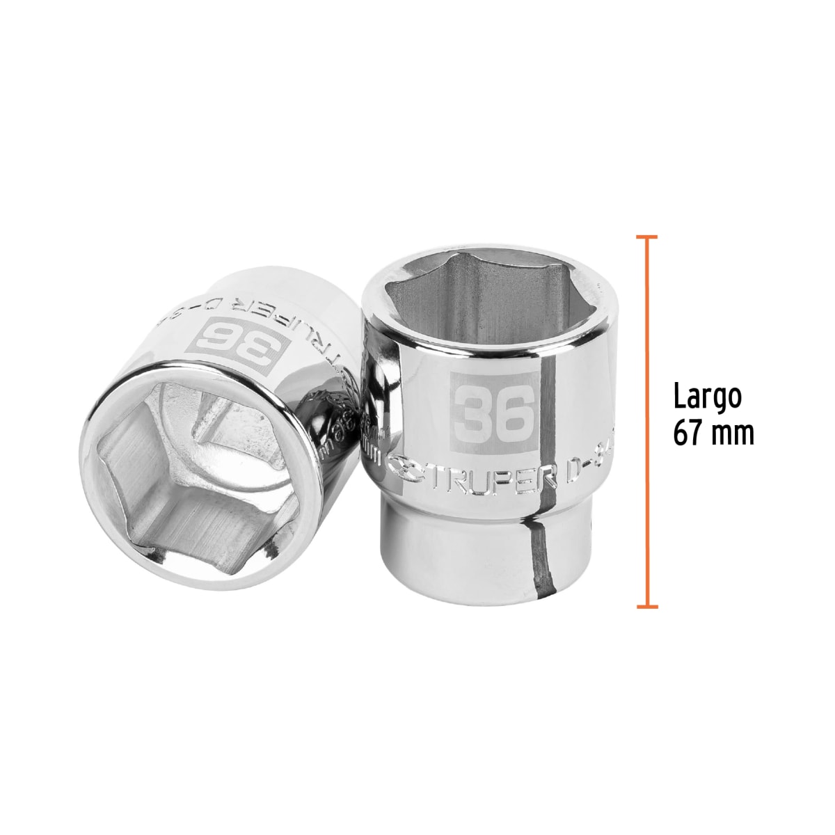 Dado hexagonal encastre 3/4´´ de 36 mm, Truper3