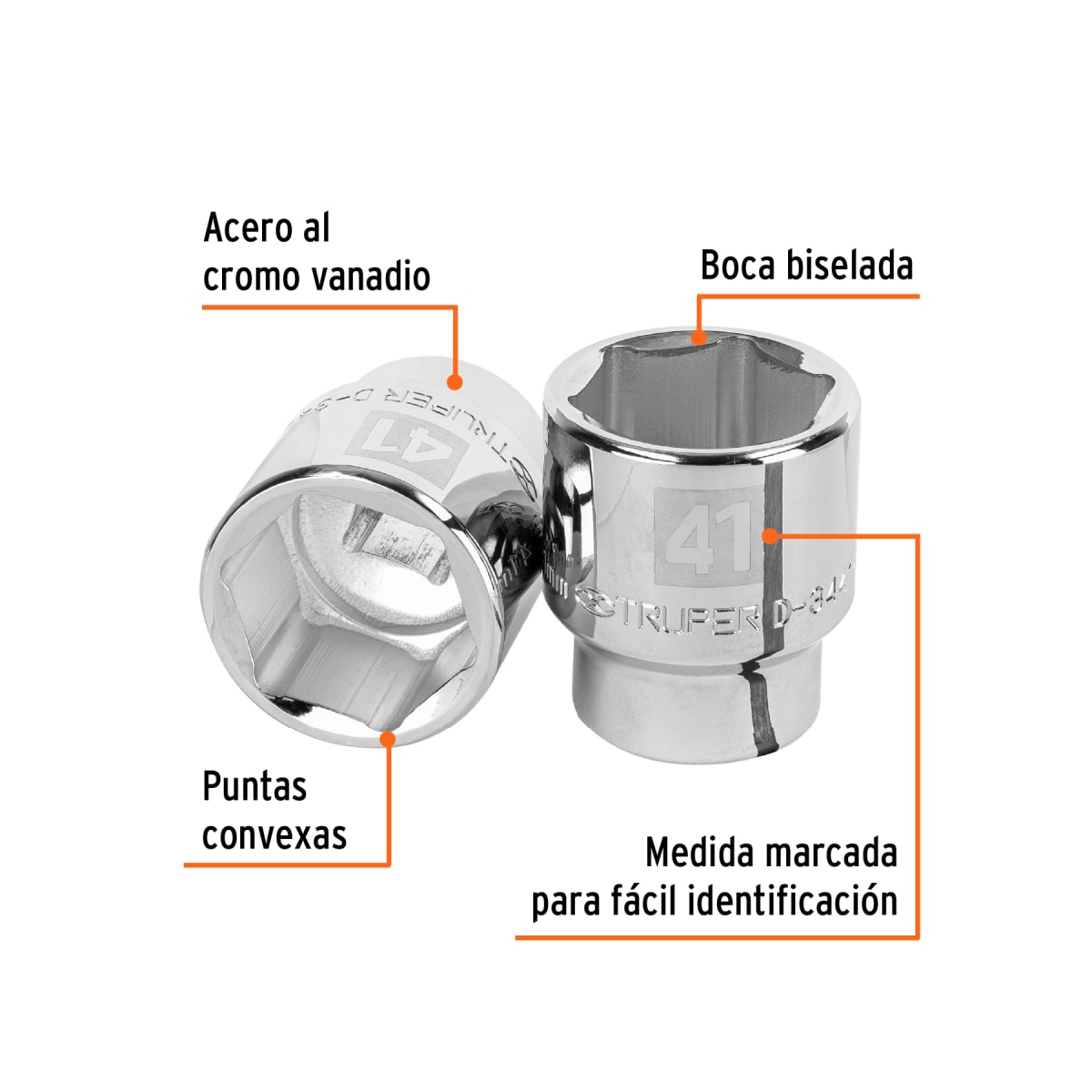 Dado hexagonal encastre 3/4´´ de 41 mm, Truper2