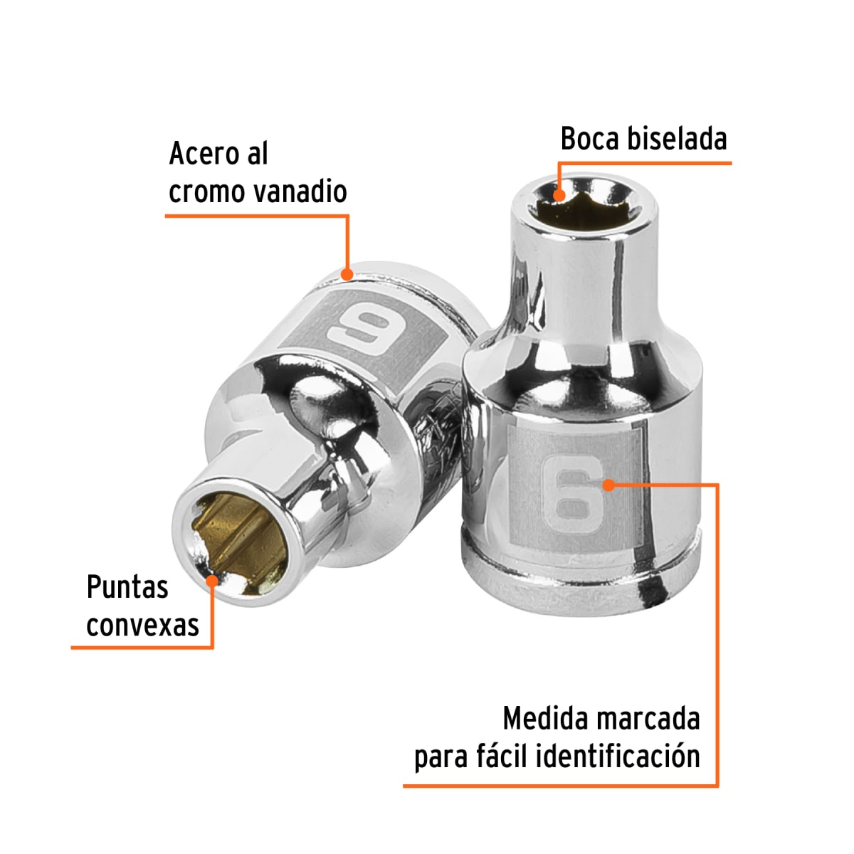 Dado hexagonal encastre 3/8'' de 6 mm. truper2