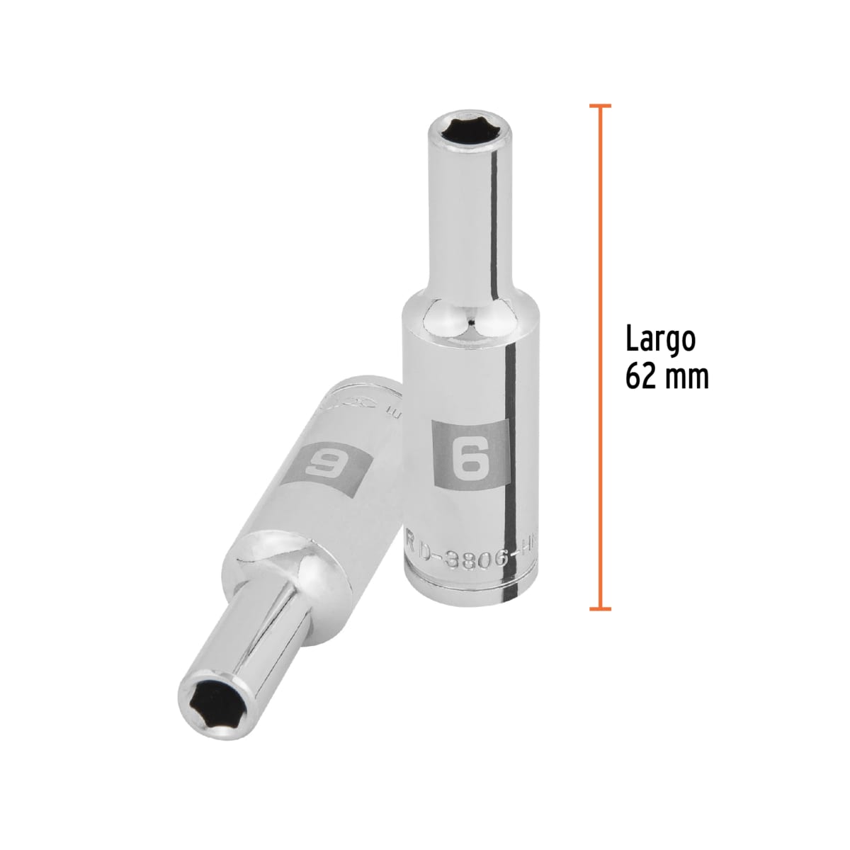 Dado tubular hexagonal encastre 3/8´´ de 6 mm, Truper3
