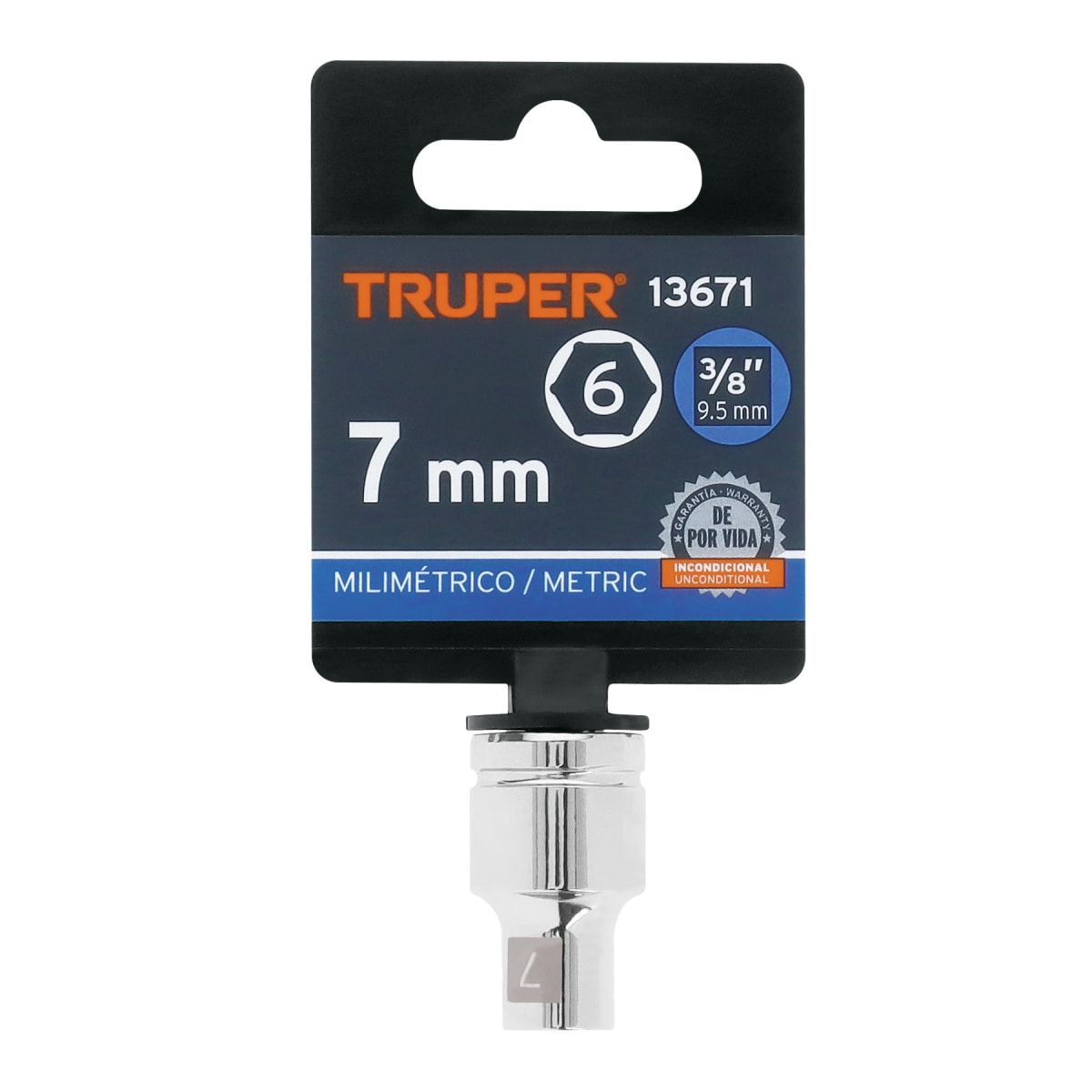 Dado hexagonal encastre 3/8´´ de 7 mm, Truper4