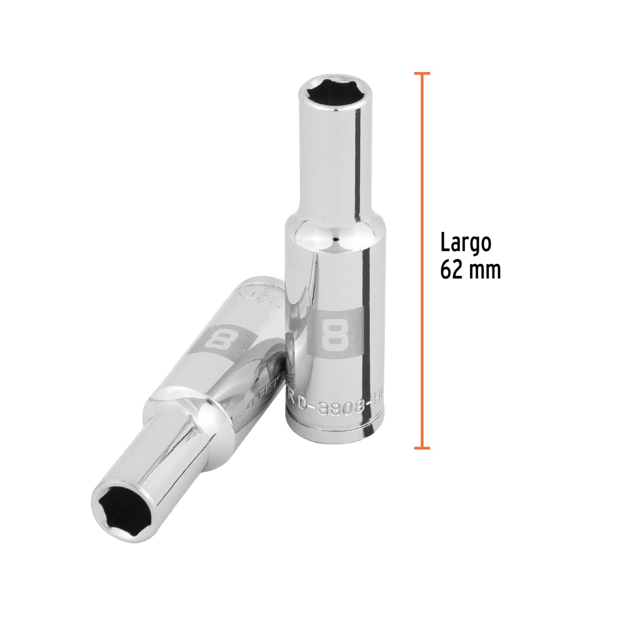 Dado tubular hexagonal encastre 3/8´´ de 8 mm, Truper3