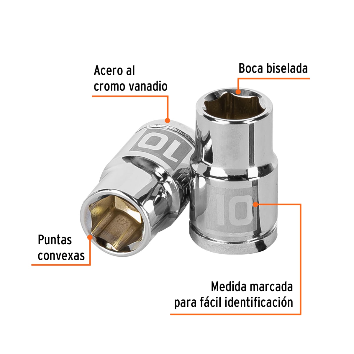 Dado hexagonal encastre 3/8'' de 10 mm. truper2