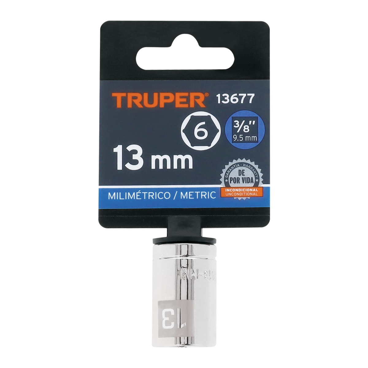 Dado hexagonal encastre 3/8'' de 13 mm. truper4