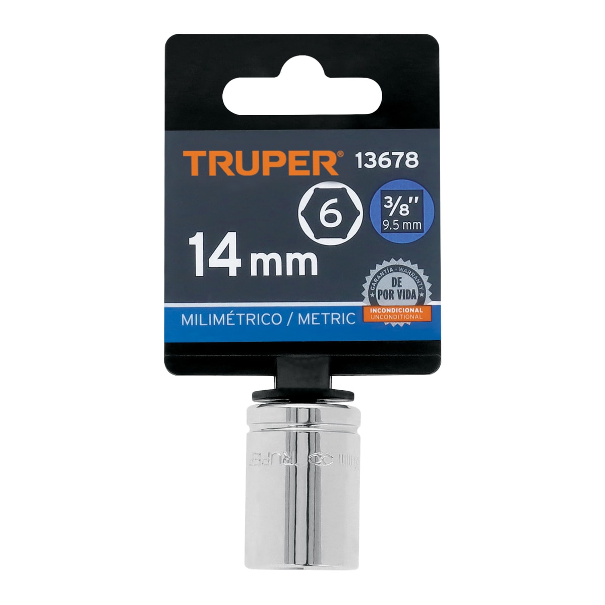 Dado hexagonal encastre 3/8'' de 14 mm. truper4