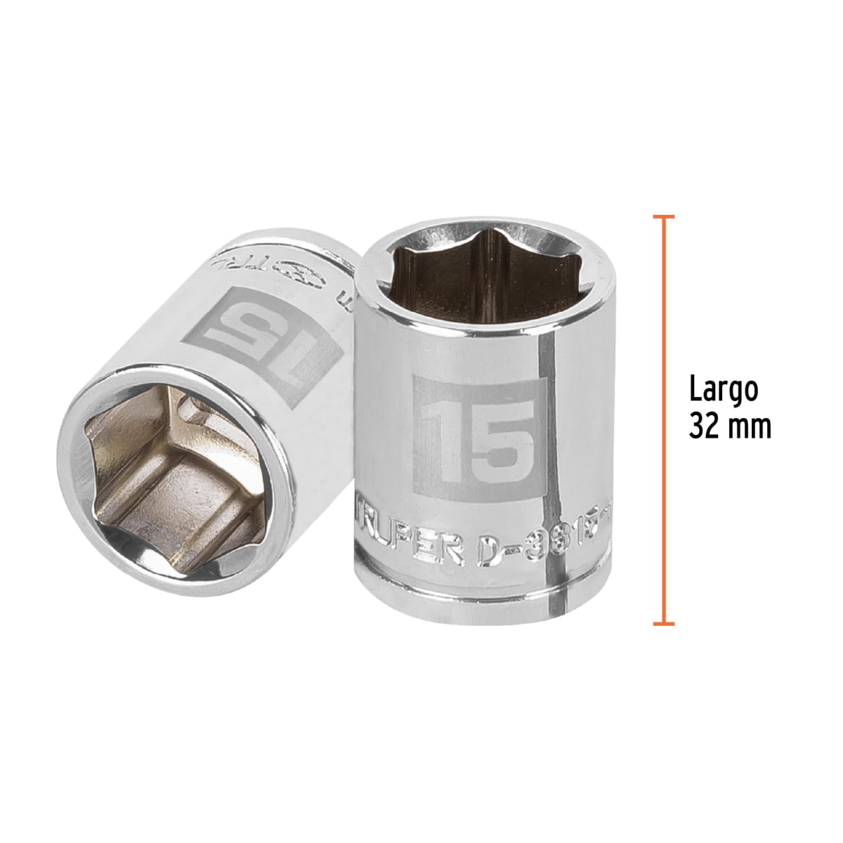 Dado hexagonal encastre 3/8'' de 15 mm. truper3